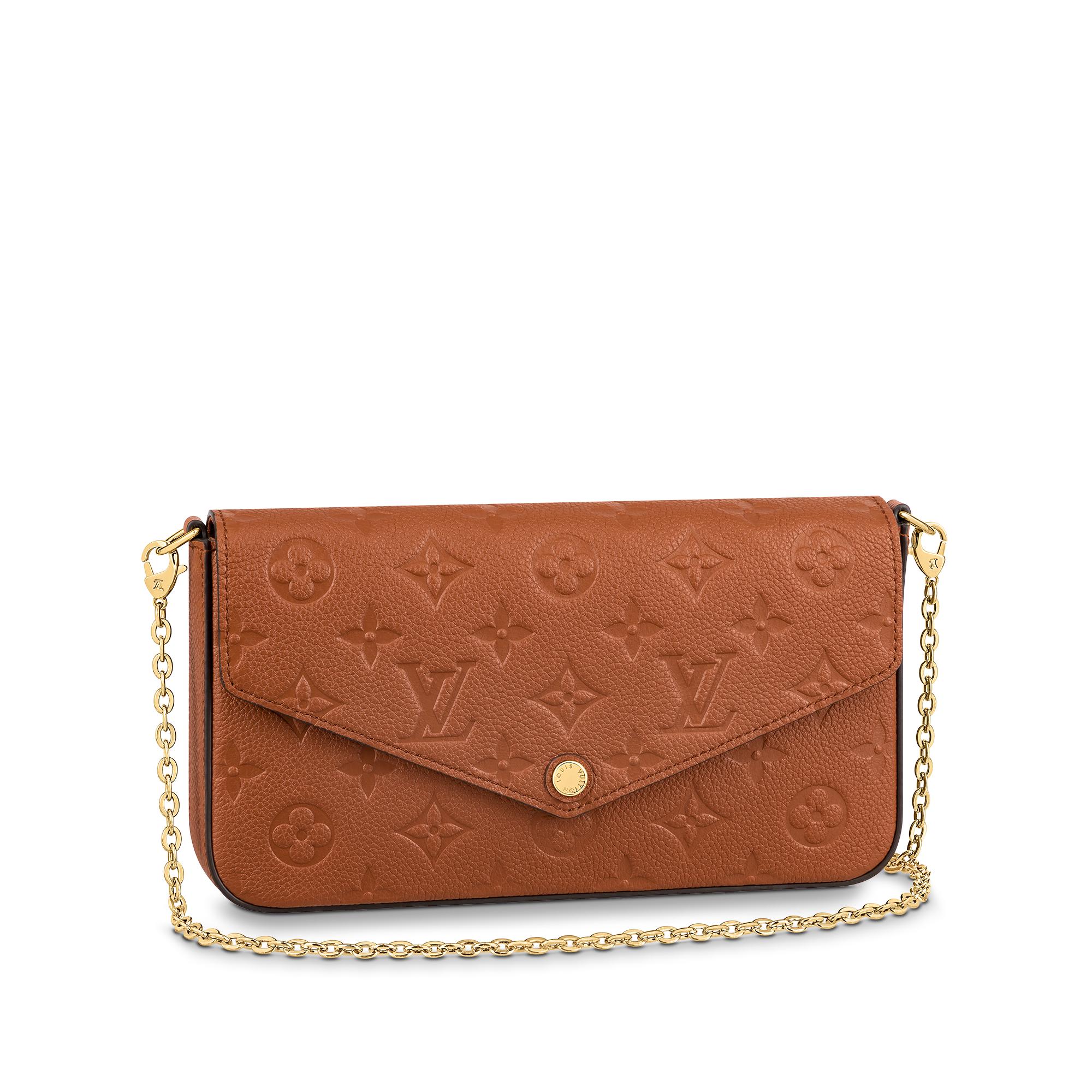 Louis Vuitton Women’s Luxury Monogram Leather Pochette Felicie Bag M81531 Cognac