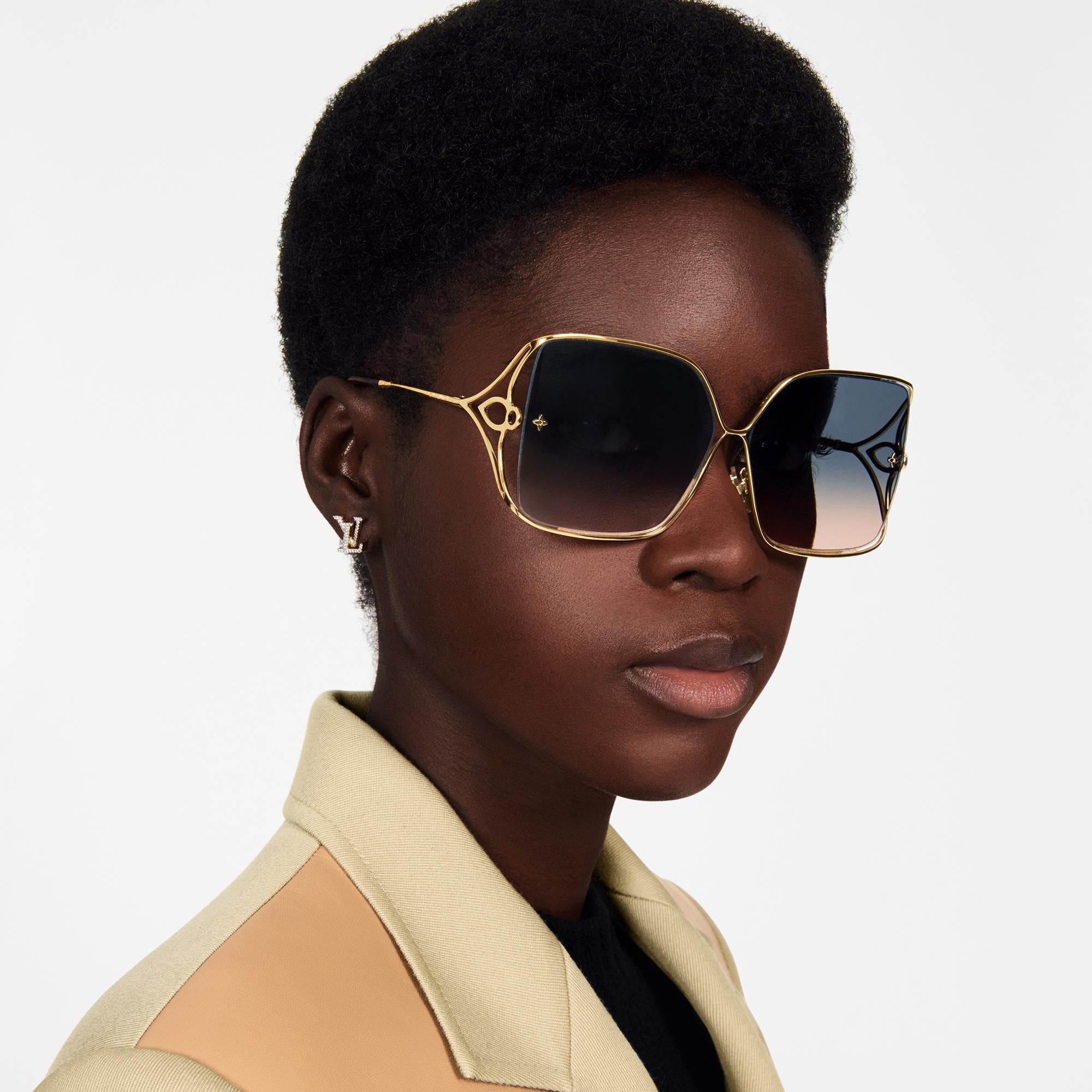 Louis Vuitton The Party Studded Design Teardrop Sunglasses Z0926U  Men's