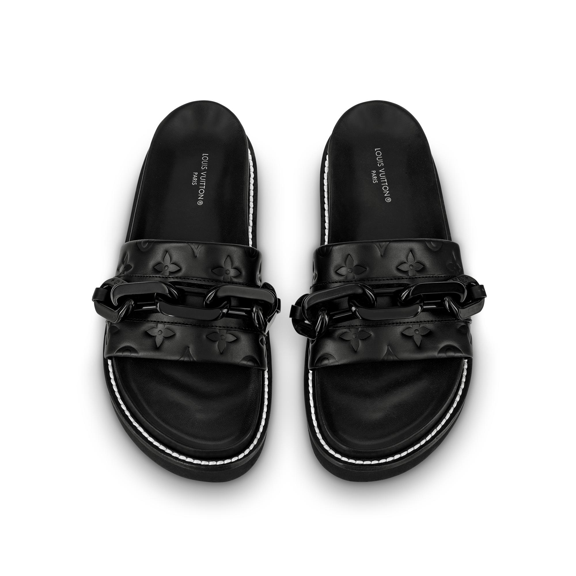 Louis Vuitton LV Sunset Comfort Flat Sandal BLACK. Size 38.0
