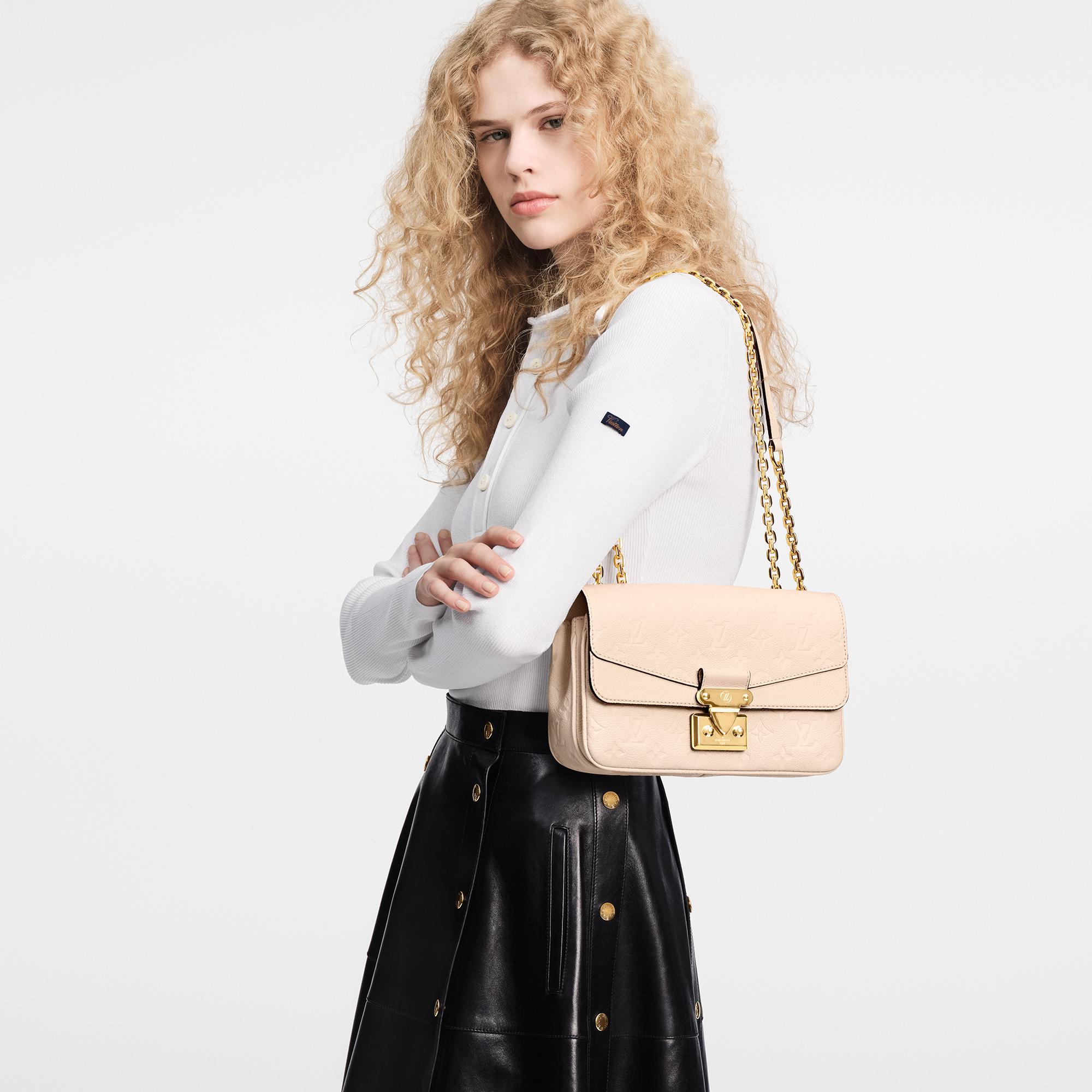 Louis Vuitton Marceau Monogram Empreinte Leather – Women – Handbags M46201 Cream