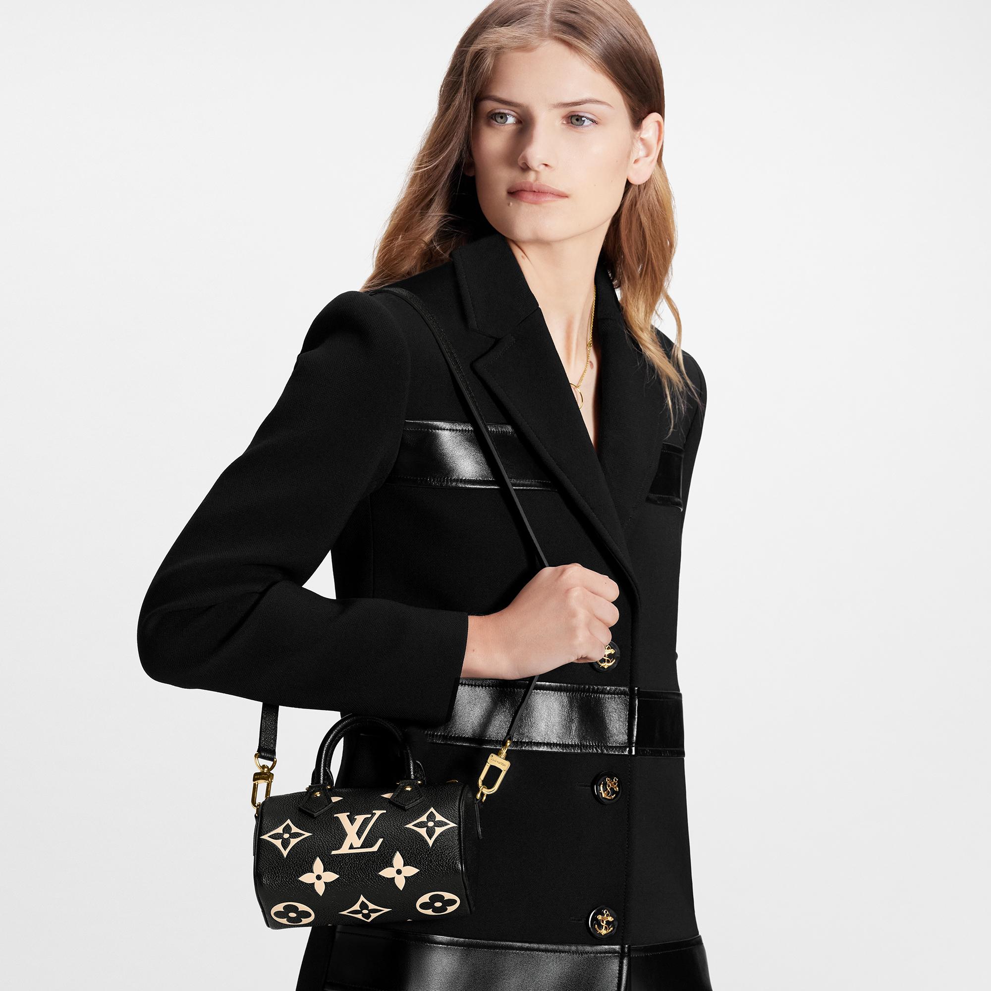 Louis Vuitton Nano Speedy Bicolor Monogram Empreinte Leather – Women – Small Leather Goods M81456 Black/Beige