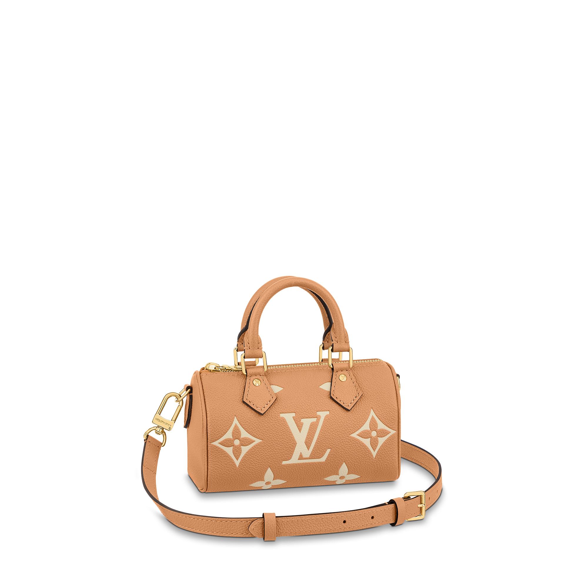 Louis Vuitton Nano Speedy Bicolor Monogram Empreinte Leather – Women – Small Leather Goods M81457 Arizona / Beige