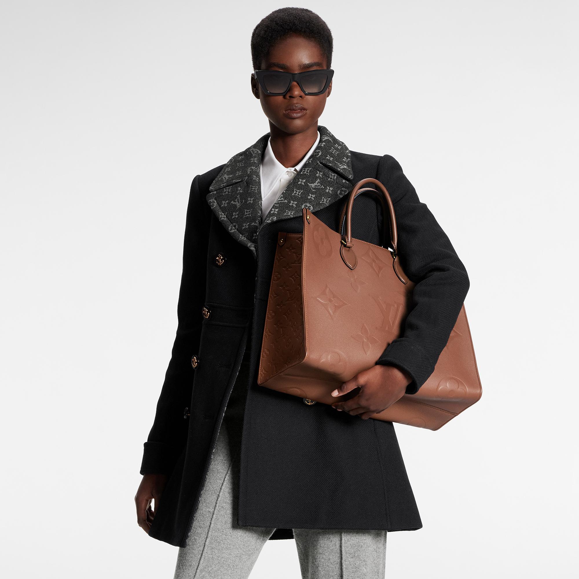 Louis Vuitton OnTheGo GM Monogram Empreinte Leather – Women – Handbags M46134 Cognac