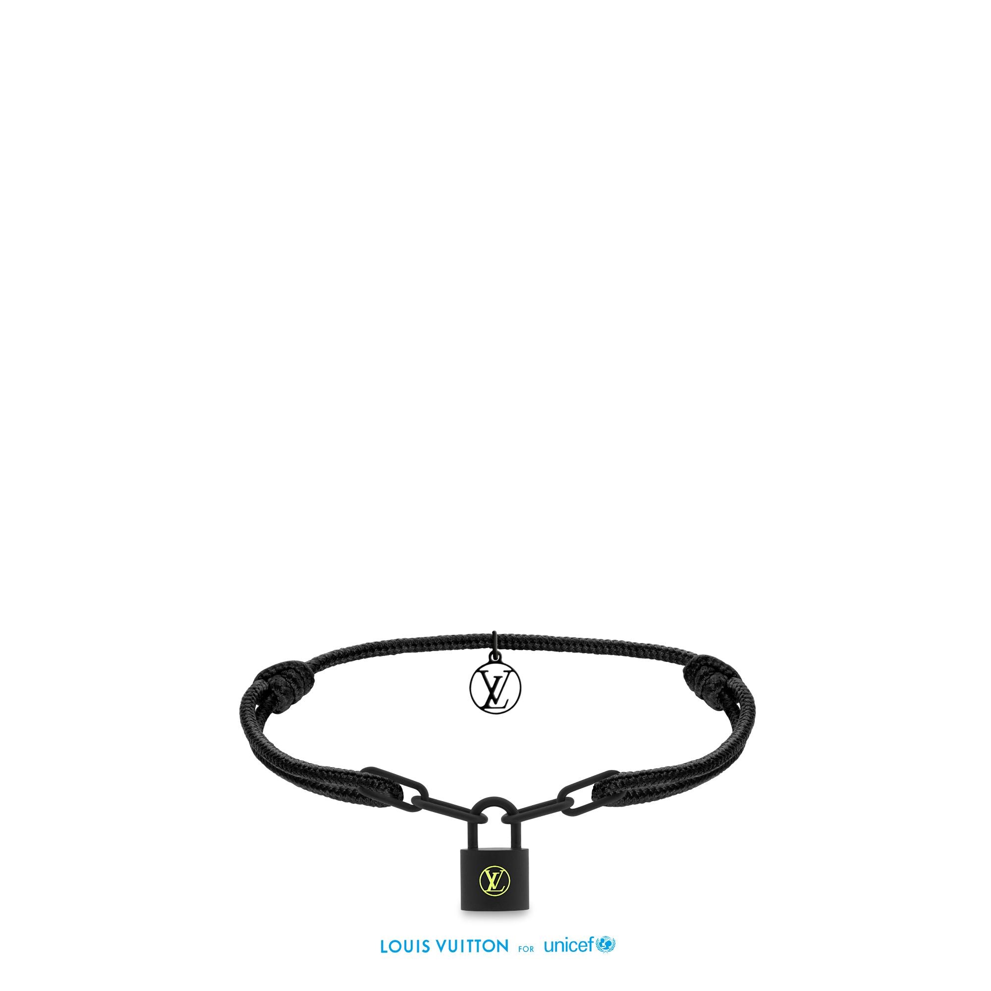 Louis Vuitton Silver Lockit X Virgil Abloh Bracelet, Black Titanium – Women – Jewelry Q05270 Black