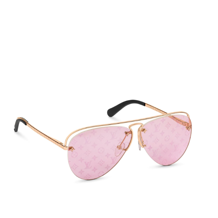 Louis Vuitton Monogram Flower Grease Sunglasses Z1174E Pink lenses