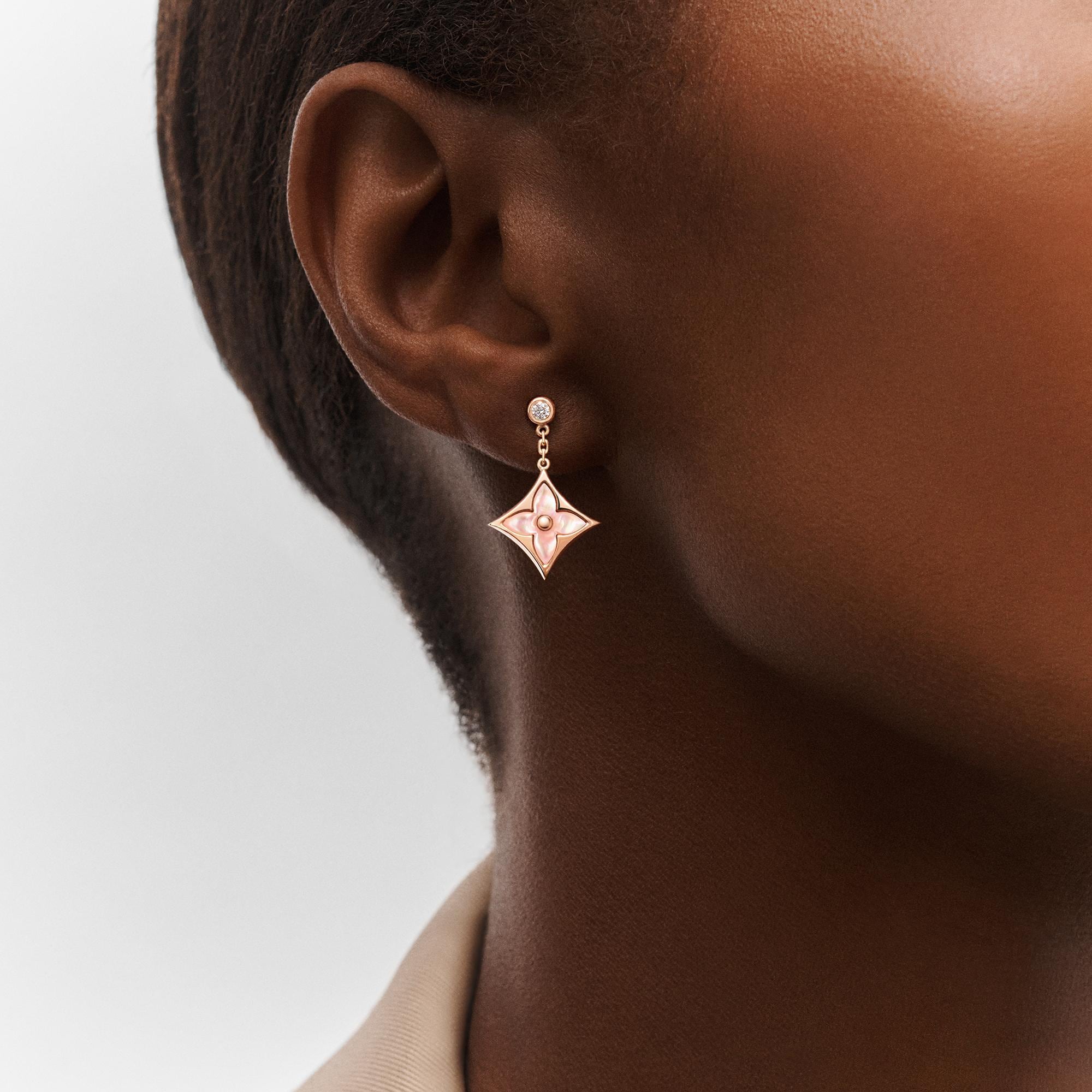 Louis Vuitton Color Blossom BB Star Ear Studs, Pink gold, pink Mother of pearl and diamonds – Jewelry – Categories Q96667