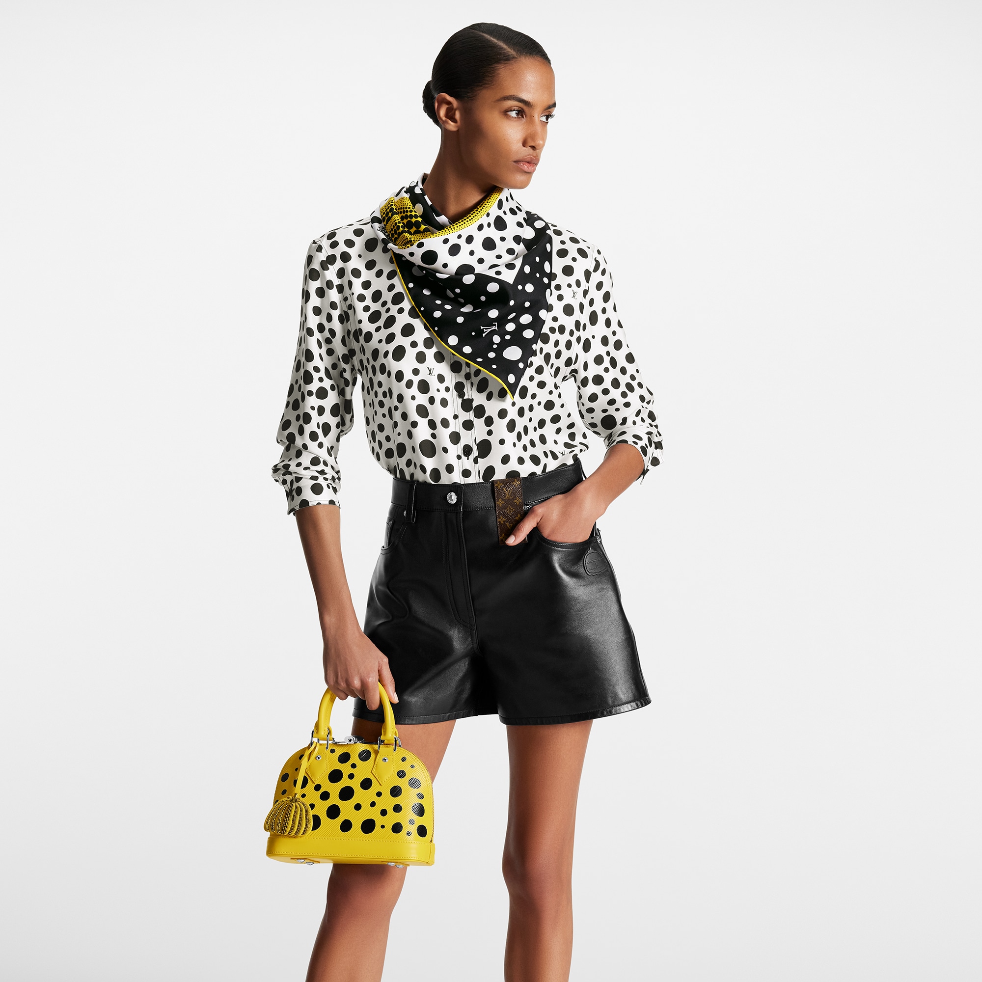 Louis Vuitton LV x YK Alma BB Epi Leather – Women – Handbags M21700 Black / Yellow