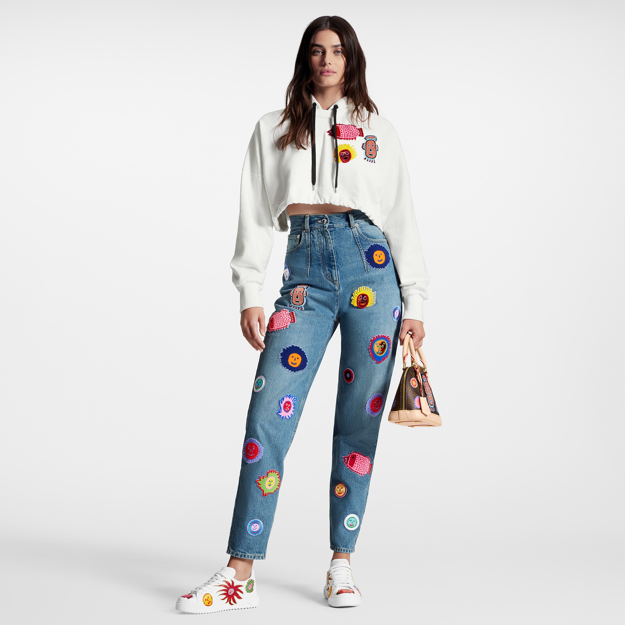 Louis Vuitton LV x YK Faces Patches Cropped Hoodie – Women – Ready-to-Wear 1AB8IQ