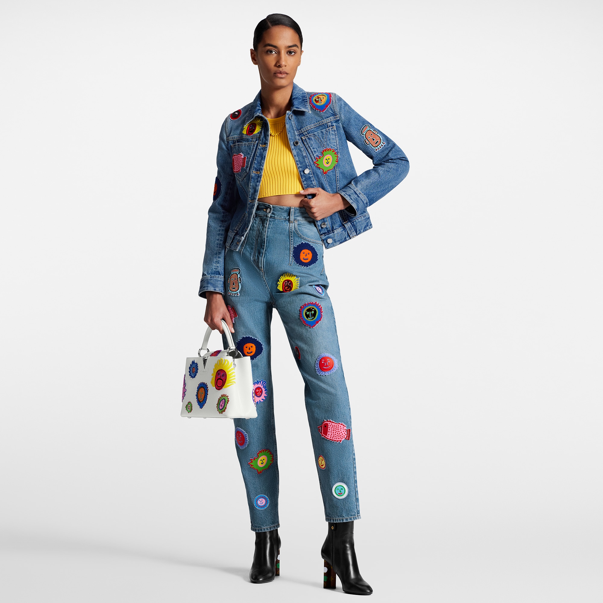Louis Vuitton LV x YK Faces Patches Fitted Denim Jacket – Women – Ready-to-Wear 1AB8ZY