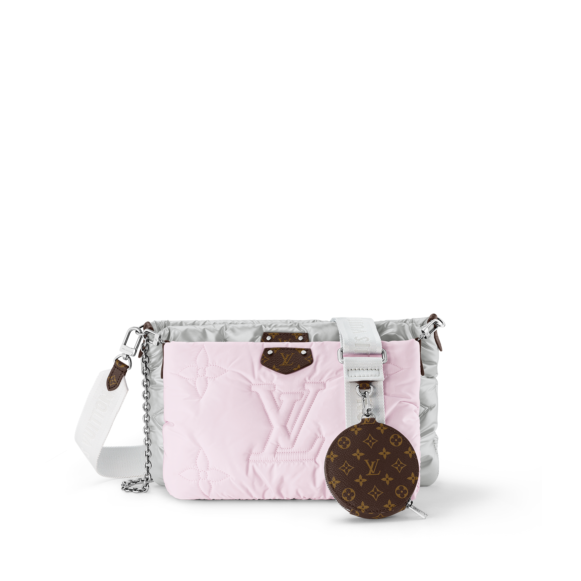 Louis Vuitton Maxi Multi Pochette Accessoires Autres Toiles Monogram – Women – Handbags M21056 Silver / Pale Pink