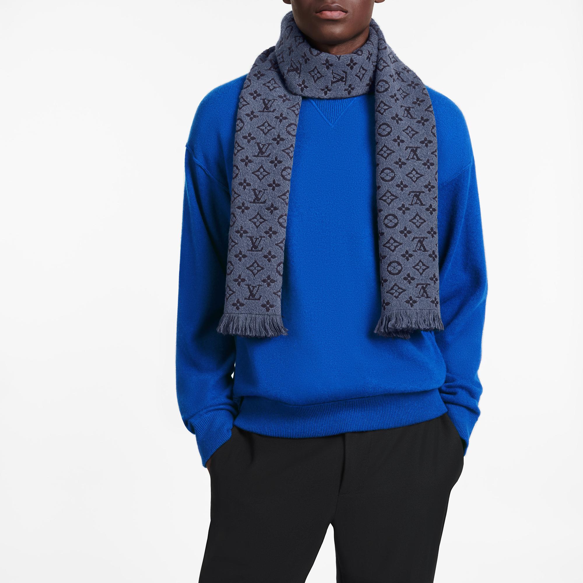 Louis Vuitton Monogram Classic scarf – Men – Accessories M78525 Navy Blue