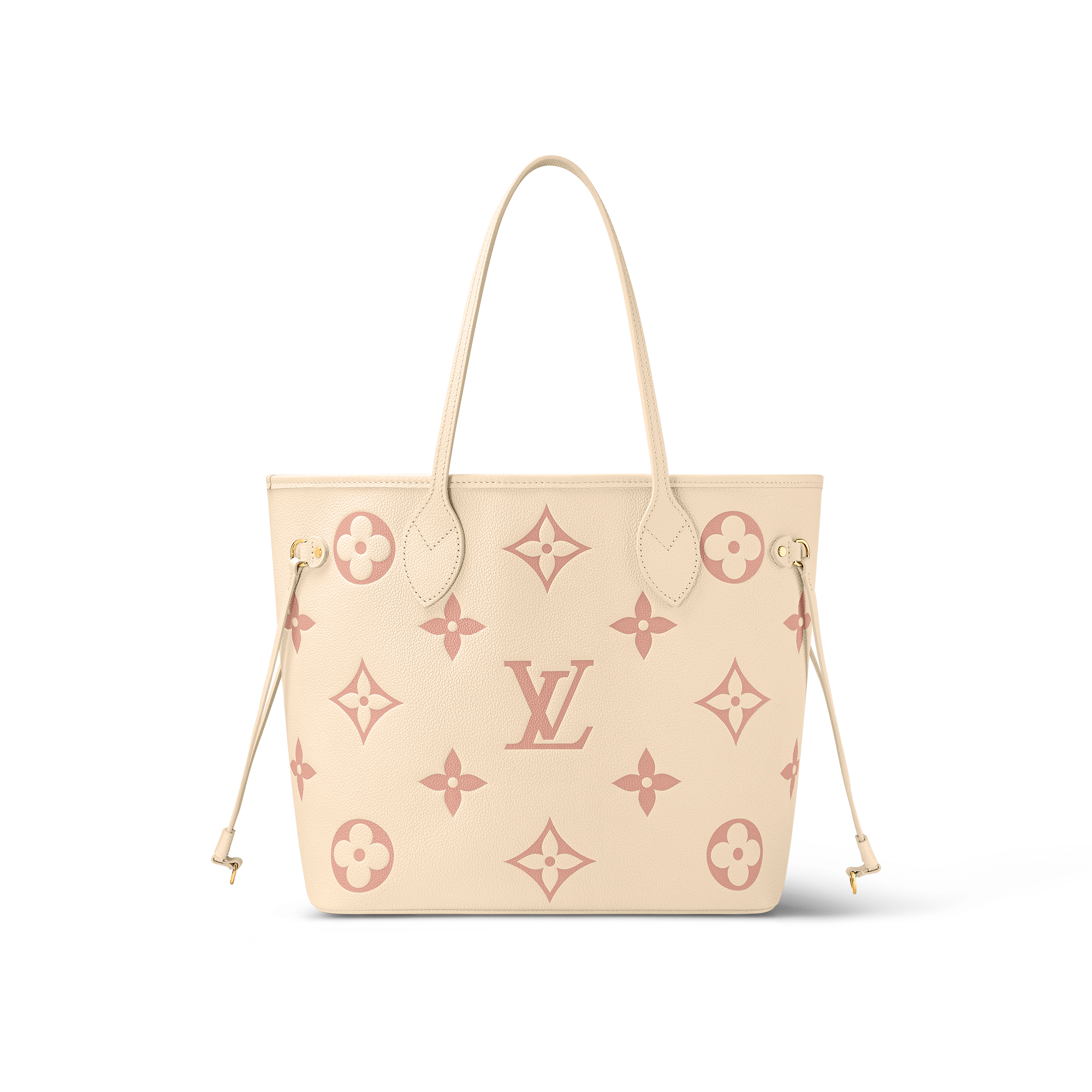 Louis Vuitton Neverfull MM Monogram Empreinte Leather – Women – Handbags M21579 Crème / Rose Trianon