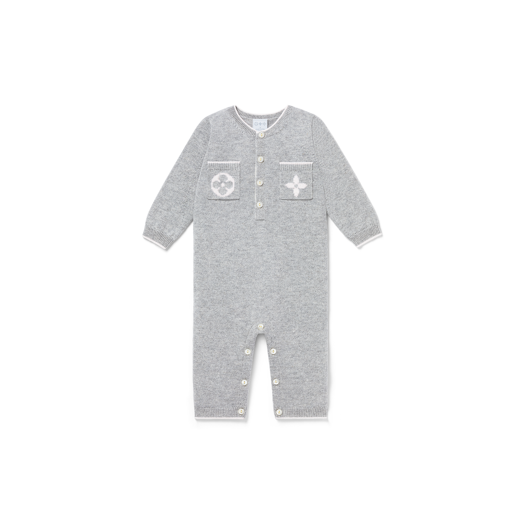 Louis Vuitton 2 Pockets Suit S00 – New – For Baby GI006D Grey White