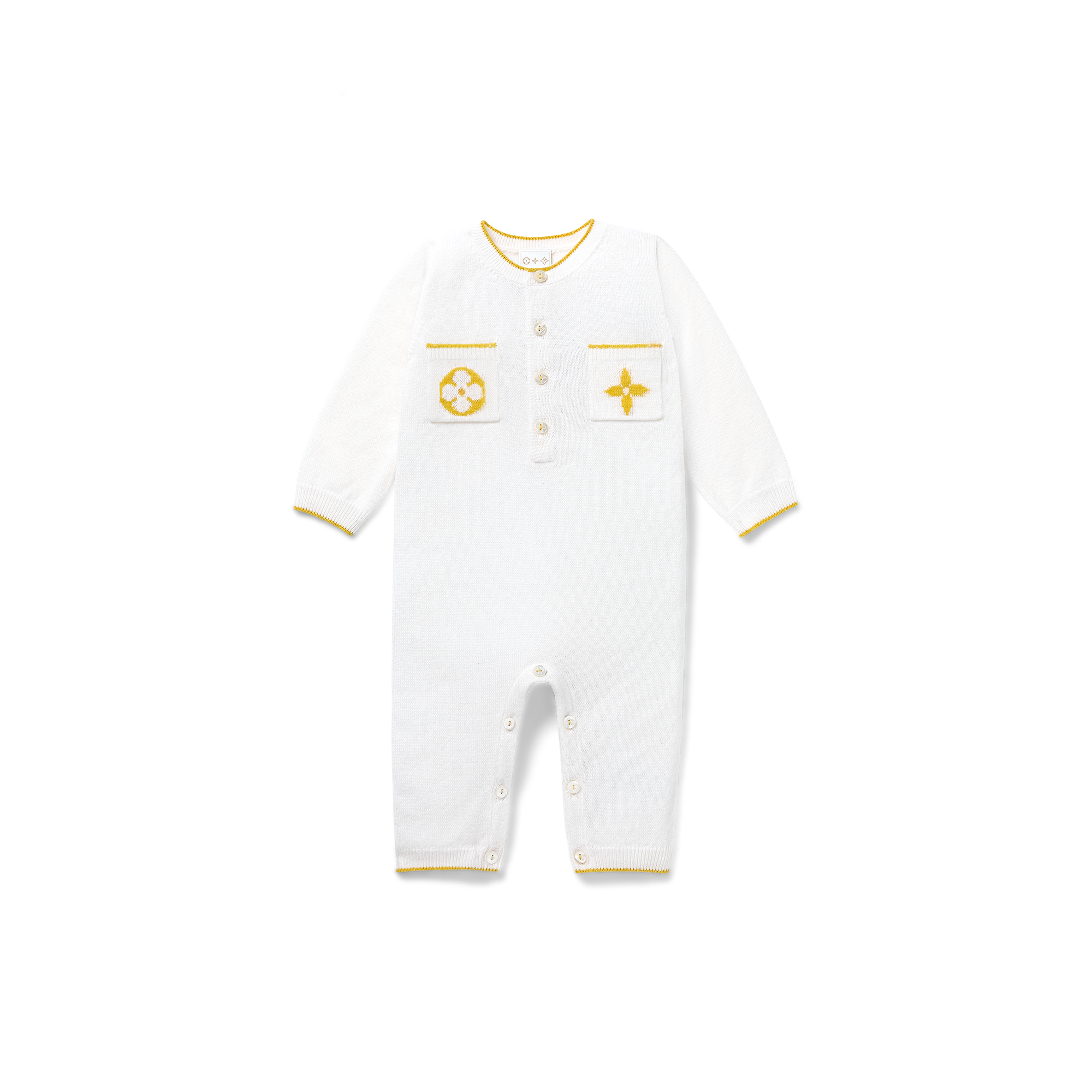 Louis Vuitton 2 Pockets Suit S00 – New – For Baby GI008D White Yellow