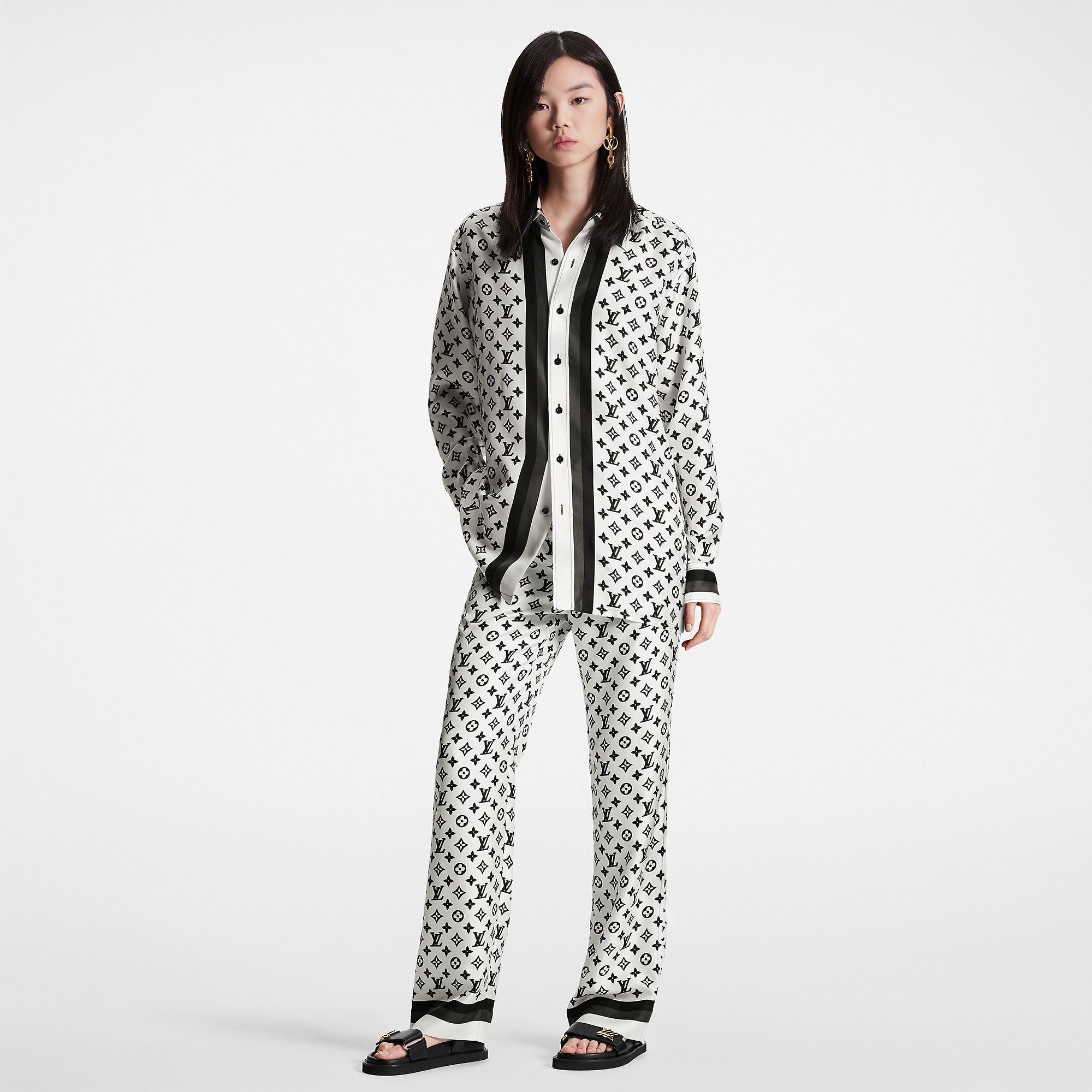 Louis Vuitton 3D Monogram Stripe Accent Pajama Pants – Women – Ready-to-Wear 1ABR8U