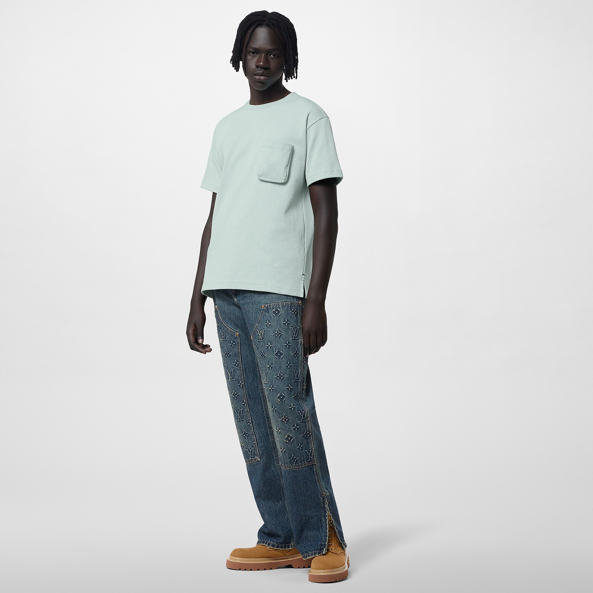 Louis Vuitton 3D Pocket Monogram Cotton T-Shirt – Men – Ready-to-Wear 1ABIXA Blue
