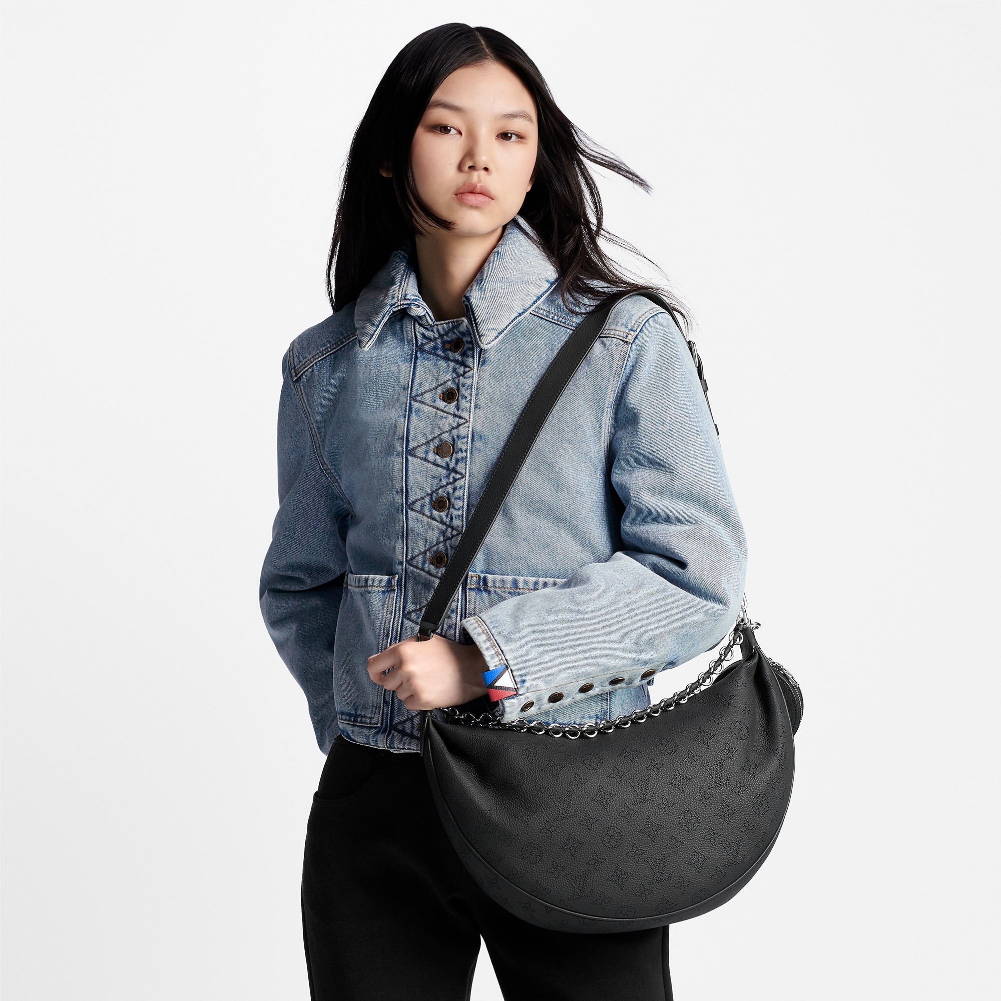 Louis Vuitton Baia MM Mahina – Women – Handbags M22822 Black