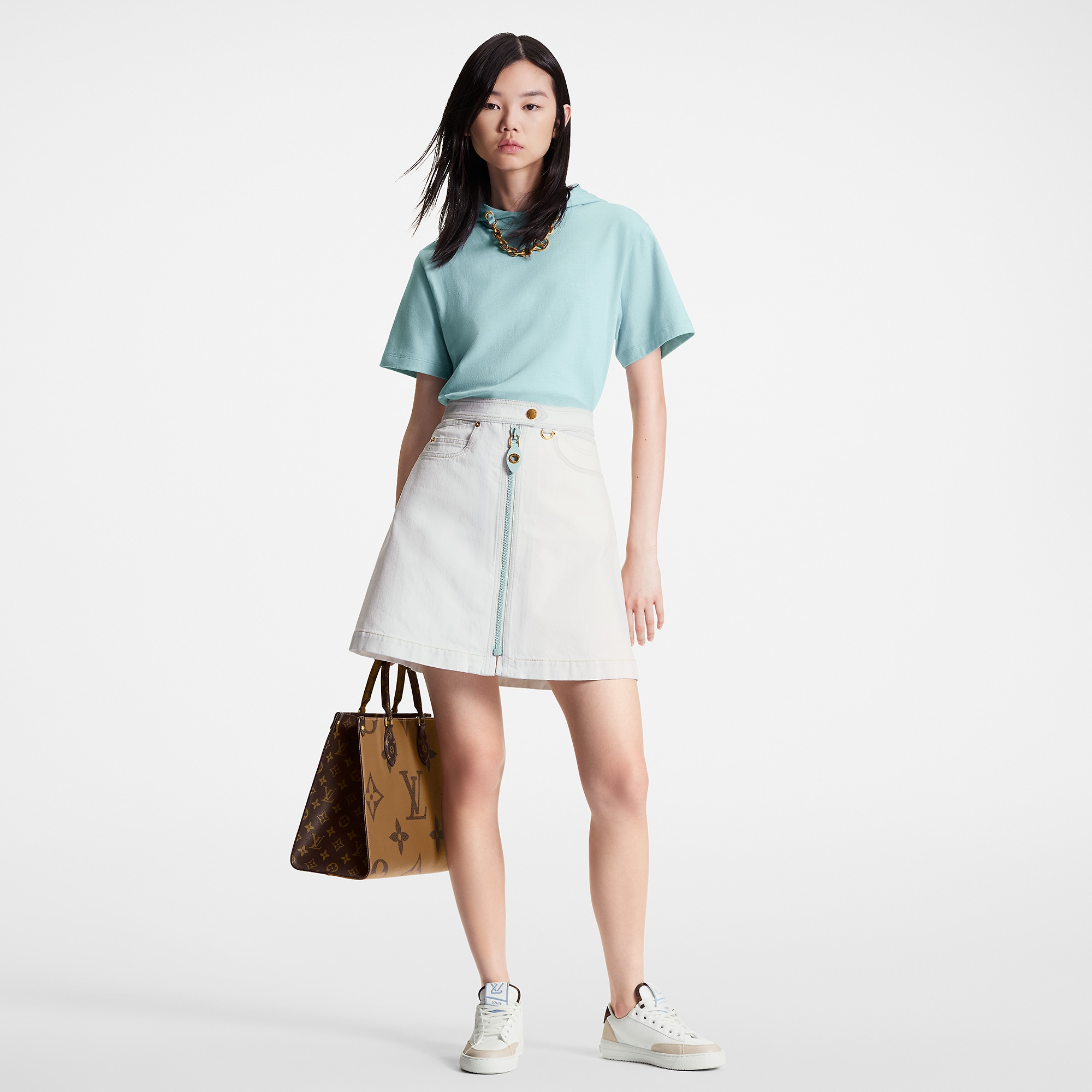 Louis Vuitton Bleached Denim Mini Skirt – Women – Ready-to-Wear 1ABWB2