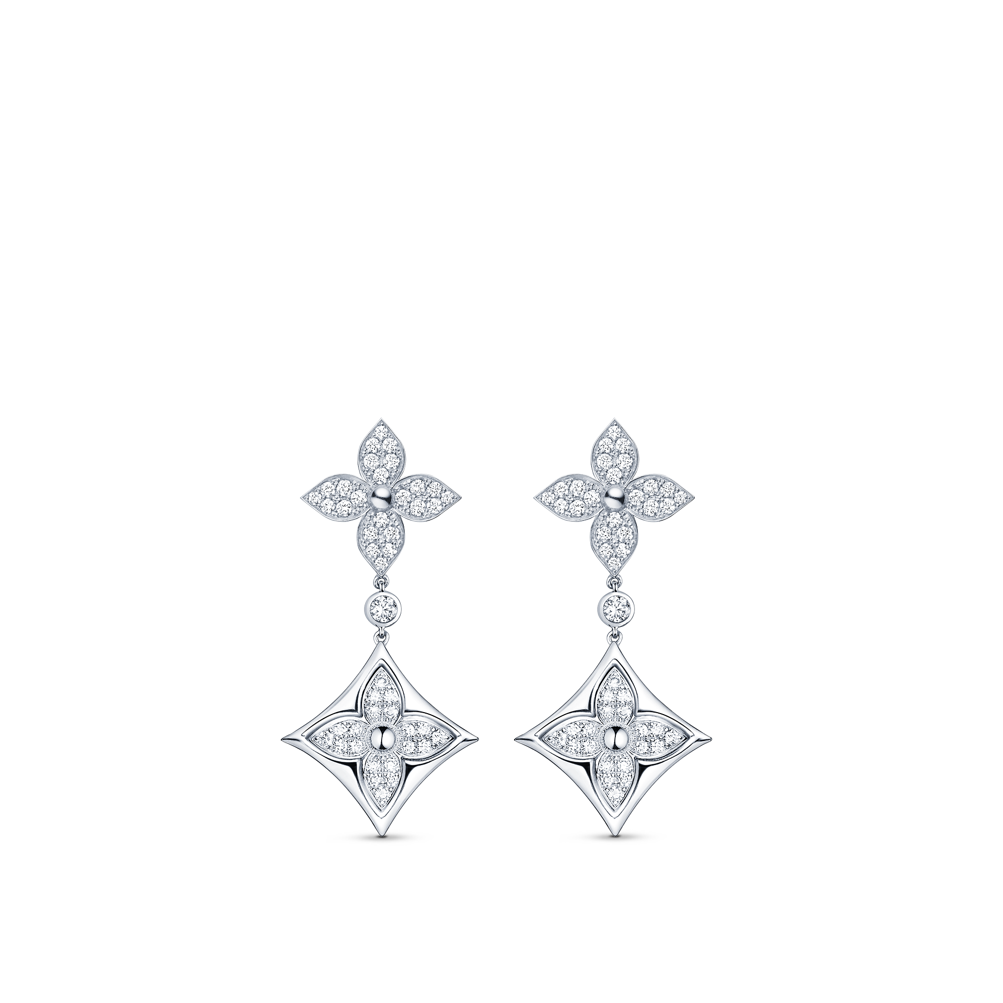 Louis Vuitton Color Blossom Long Earrings, White Gold And Diamonds – Jewelry – Categories Q96501