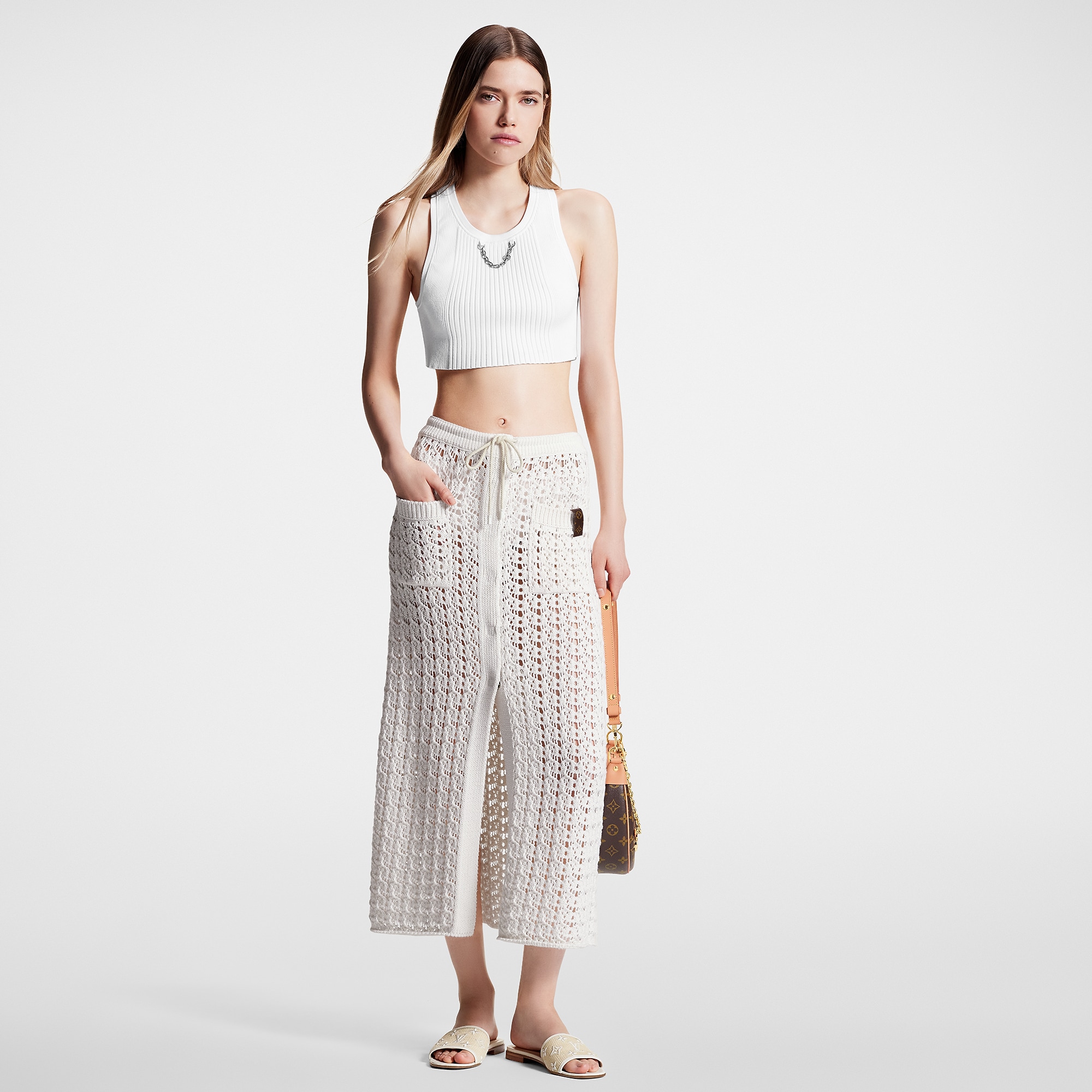 Louis Vuitton Crochet Knit Skirt – Women – Ready-to-Wear 1ABQB0 White