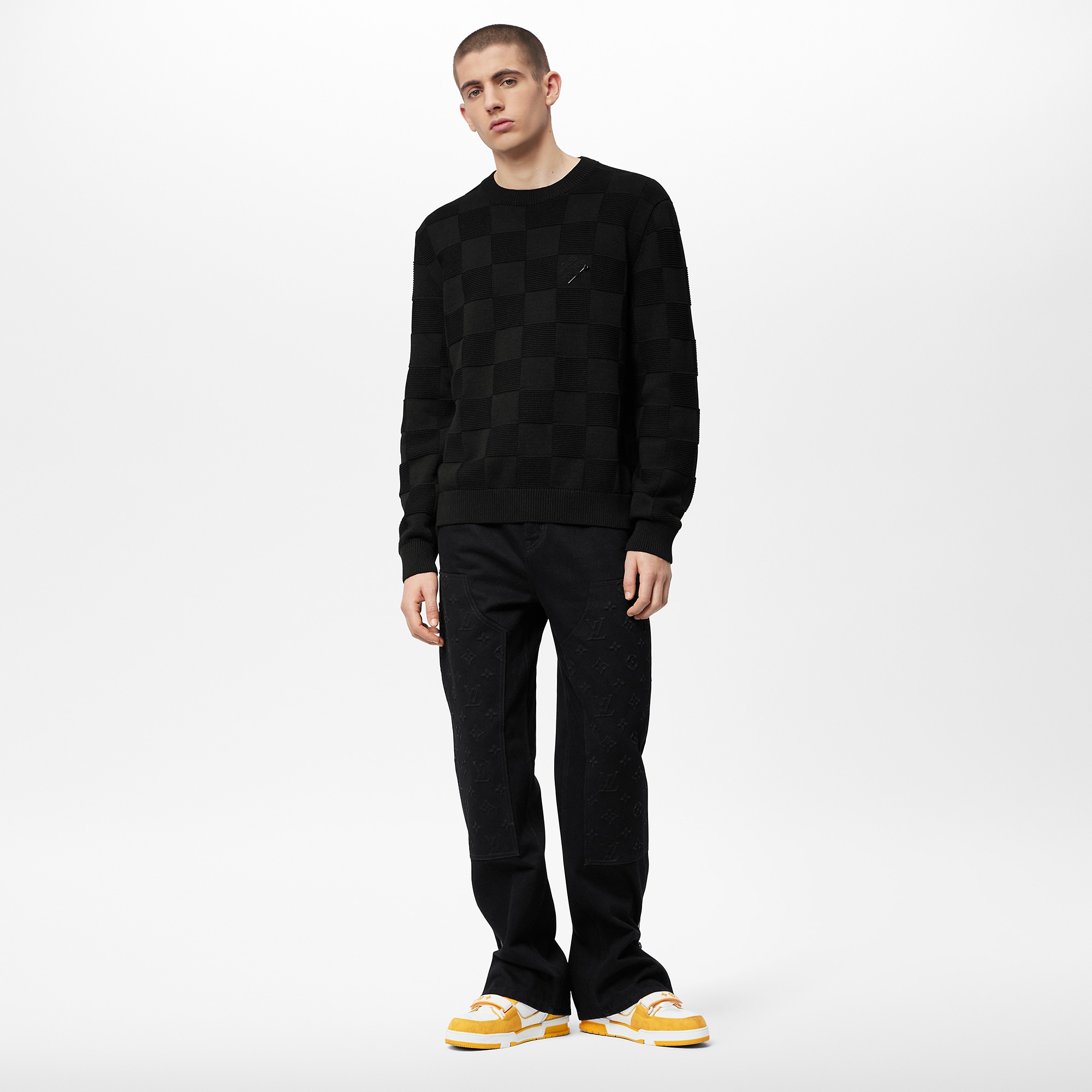 Louis Vuitton Damier Stitch Crewneck – Men – Ready-to-Wear 1AA4MG