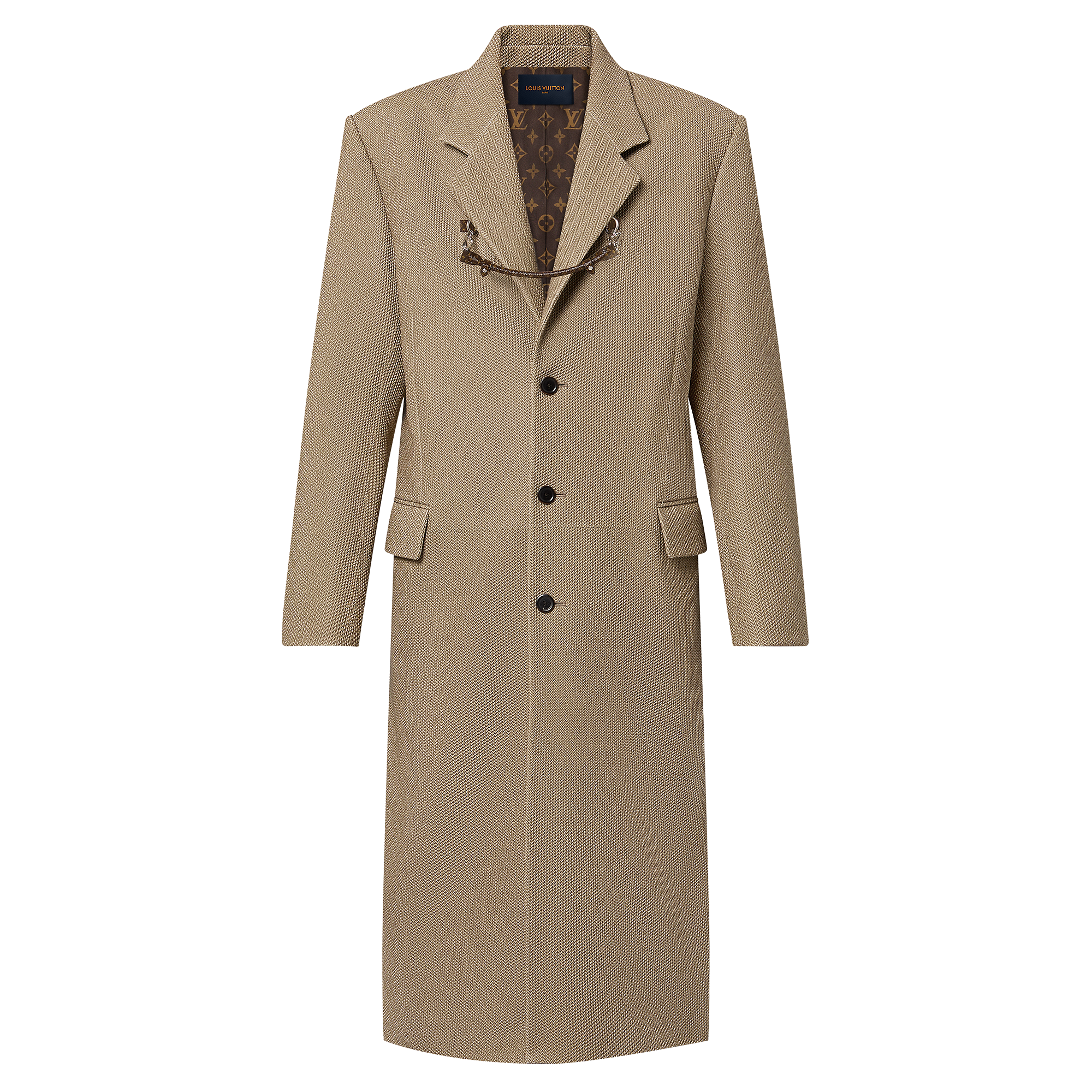 Louis Vuitton Herringbone Leather Long Coat – Women – Ready-to-Wear 1AC2UL