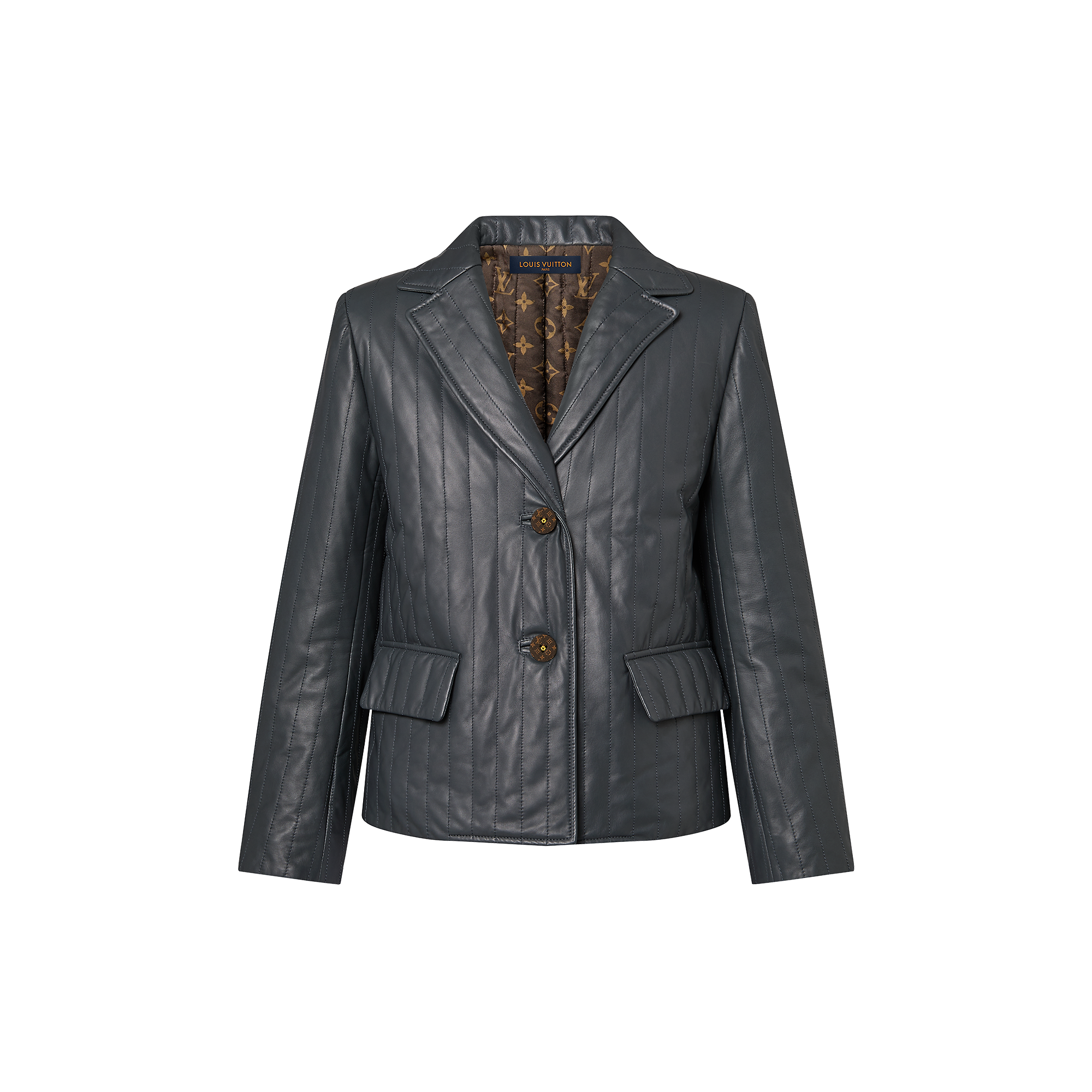 Louis Vuitton Pinstripe Leather Boxy Blazer – Women – Ready-to-Wear 1AC4EJ