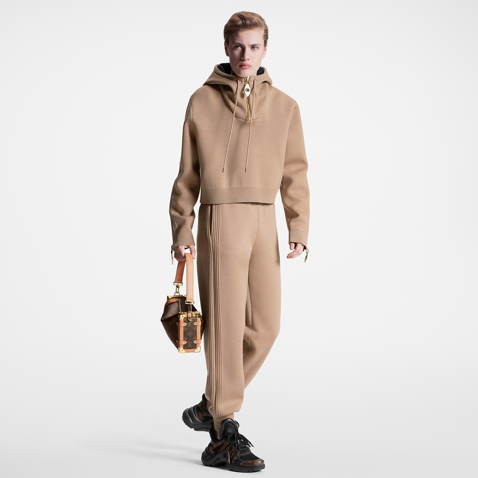 Louis Vuitton Wool-Silk Cropped Hoodie – Women – Ready-to-Wear 1ABRQJ