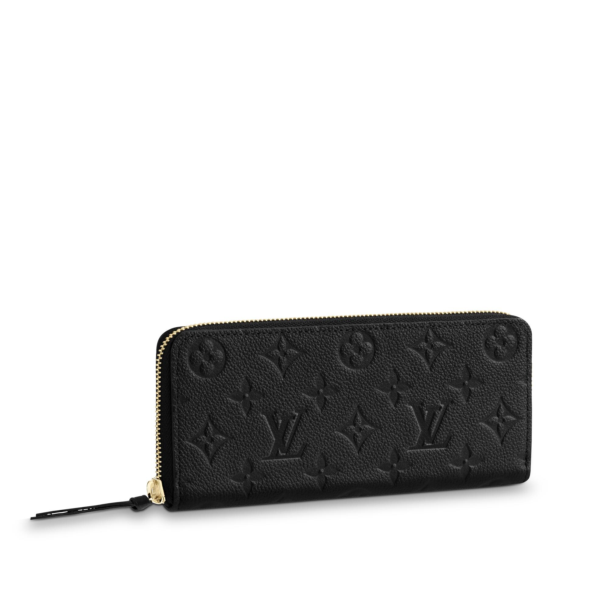 Louis Vuitton Women's Black Leather Zip Wallet – Clémence Empreinte M60171 Black