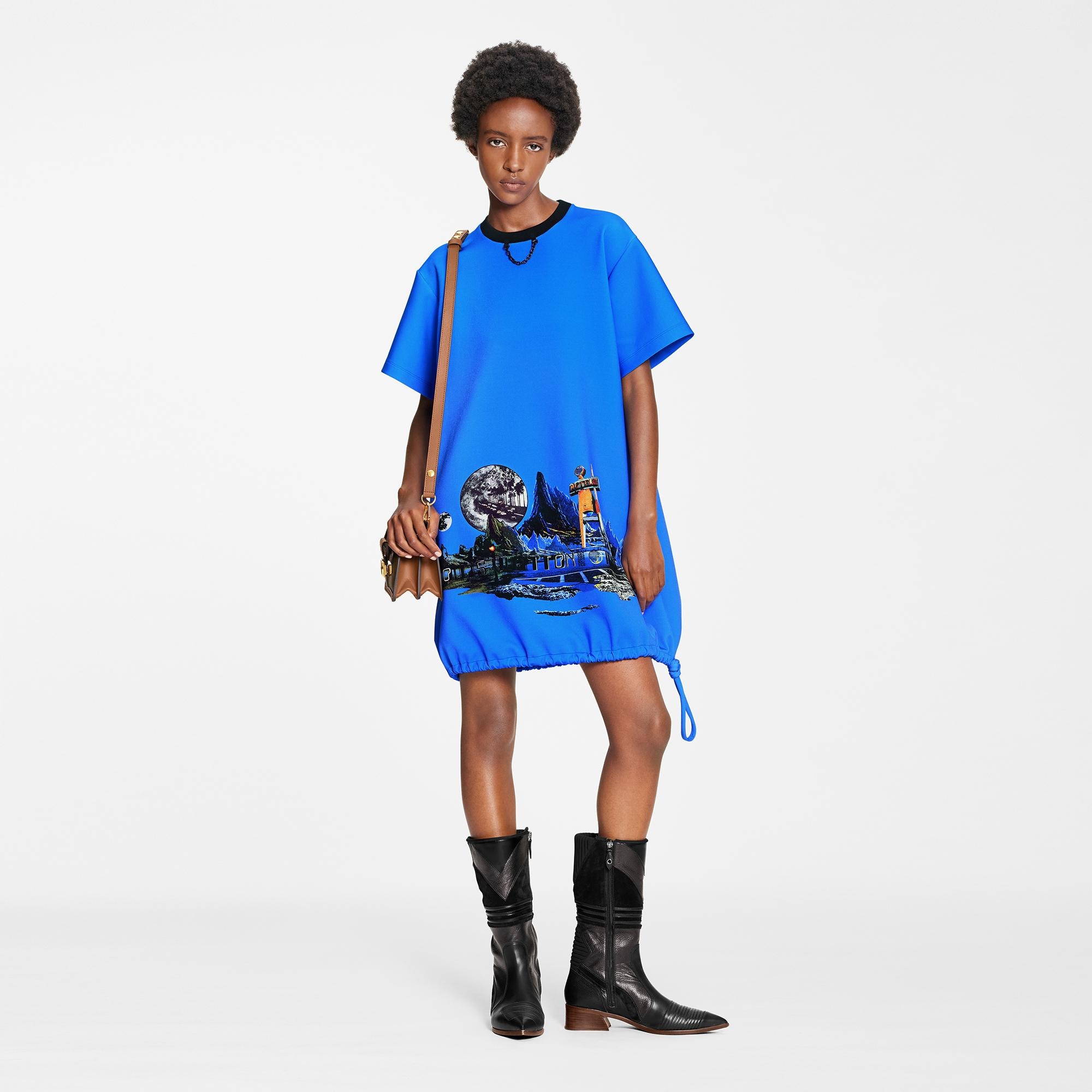 Louis Vuitton Cosmic Motel Print Balloon T-Shirt Dress – Women – Ready-to-Wear 1A9MX0 XS