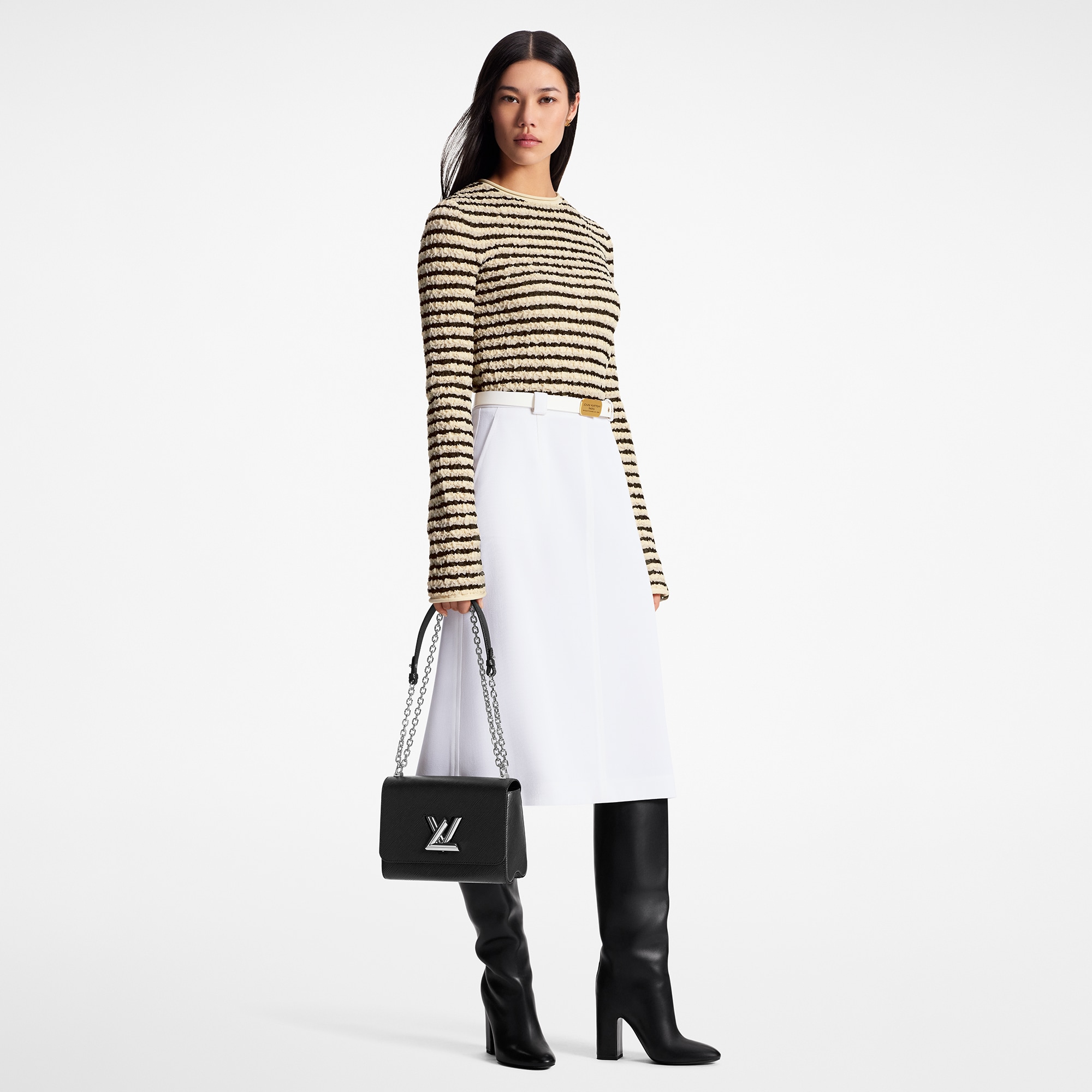 Louis Vuitton Signature Buckle Wool Twill Skirt - Women - Ready-to-Wear 1ABBVG