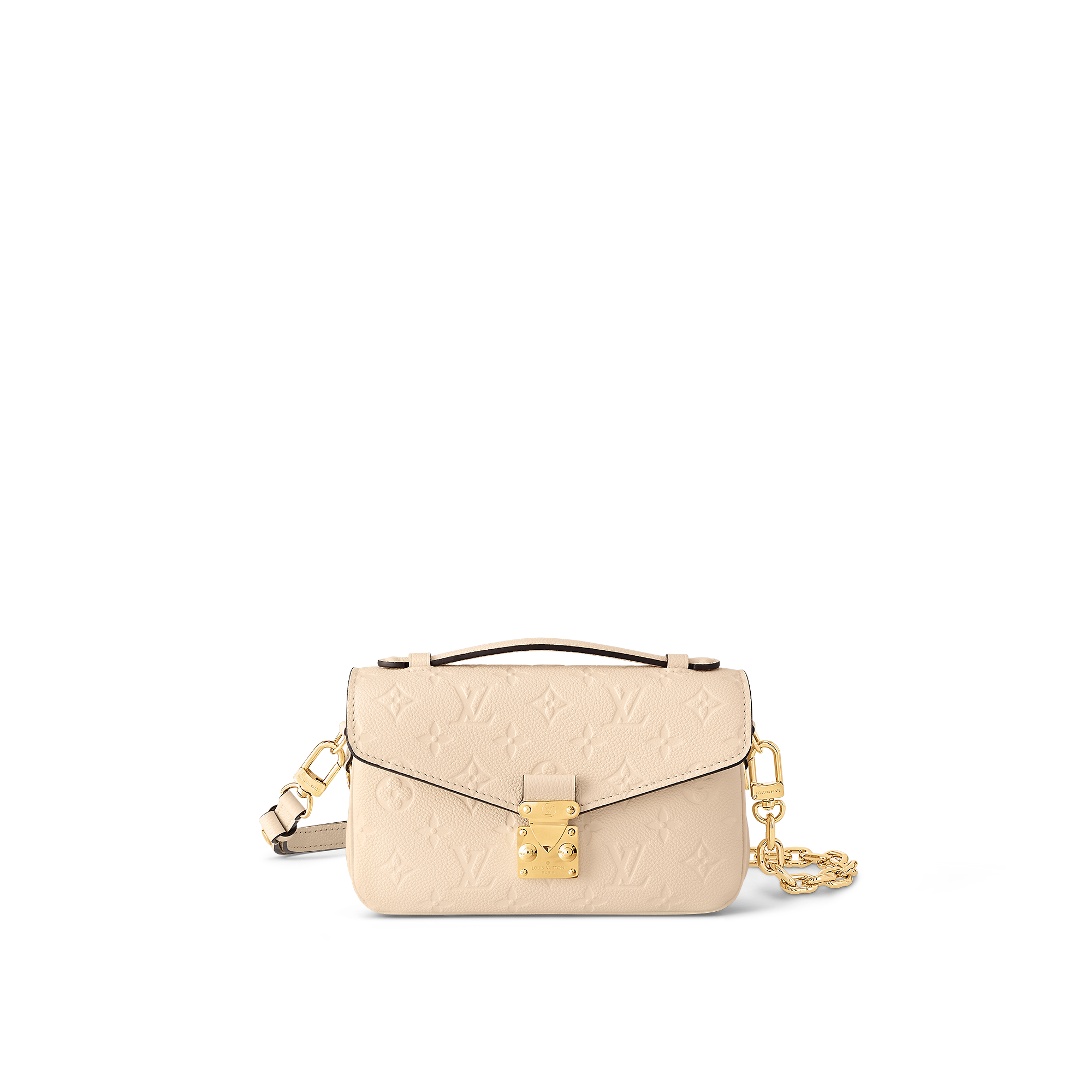 Louis Vuitton Pochette Métis East West Monogram Empreinte Leather – Women – Handbags M22942 Cream