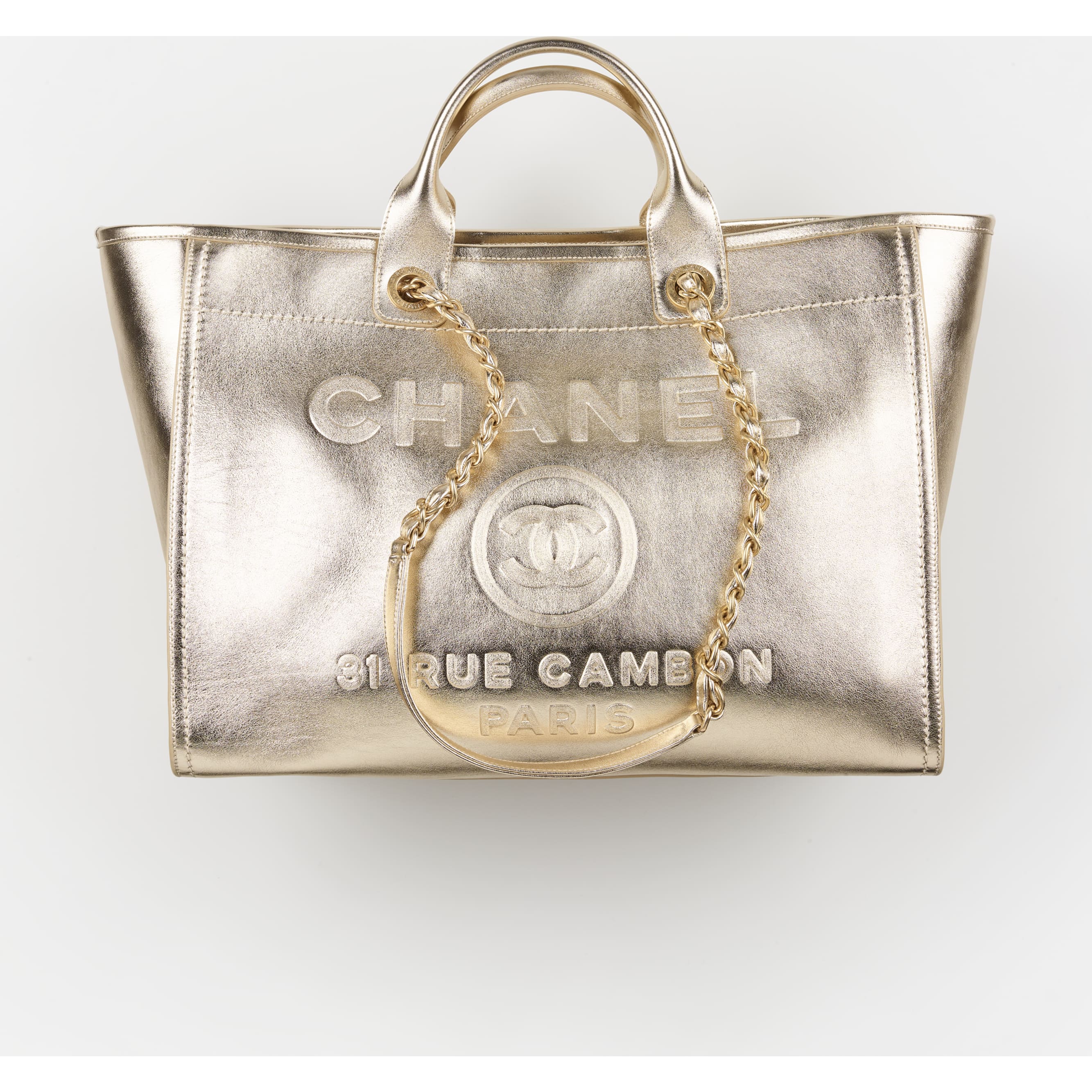 CHANEL 19 Shopping Bag, shiny lambskin, gold-tone, silver-tone &  ruthenium-finish metal, dark brown - CHANEL in 2023